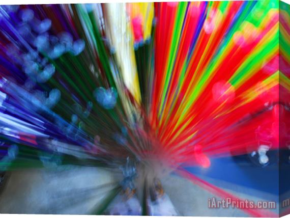 Raymond Gehman Colorful Plastic Tubes in San Francisco Plastics Shop Stretched Canvas Print / Canvas Art