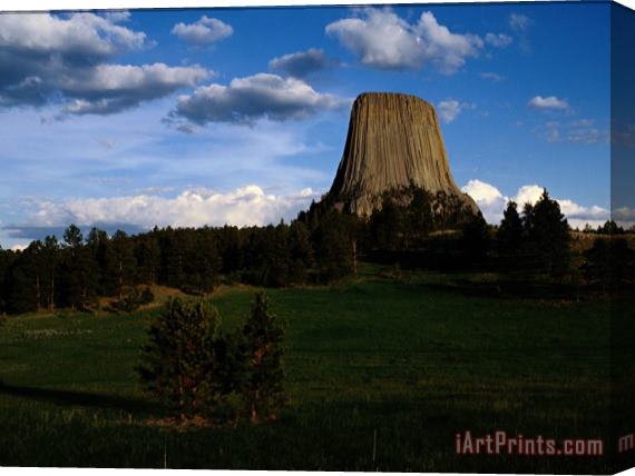 Raymond Gehman Distant View of Devils Tower Stretched Canvas Painting / Canvas Art