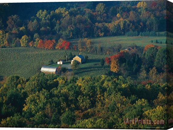 Raymond Gehman Farmlands And George Washington National Forest Seen From Skyline Drive Stretched Canvas Print / Canvas Art