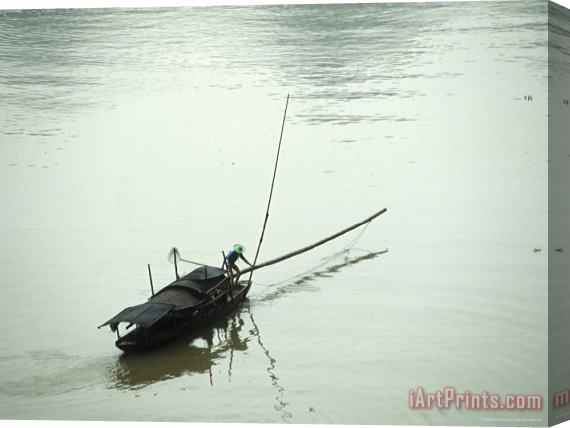 Raymond Gehman Fishing Boat on The Mingjiang River Guangxi China Stretched Canvas Print / Canvas Art
