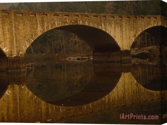 Raymond Gehman Highway Bridge And Its Reflection in The Cumberland River Stretched Canvas Painting / Canvas Art