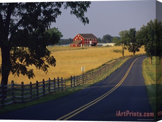 Raymond Gehman Historic Farm Buildings on The Site of Picketts Charge Stretched Canvas Print / Canvas Art