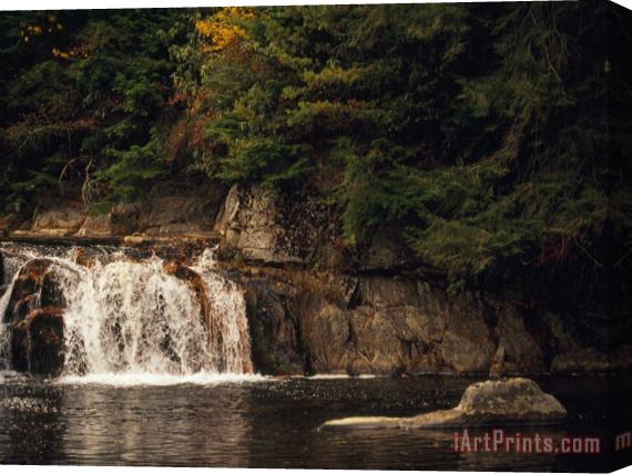 Raymond Gehman Linville Falls Cascading Into a Pool Stretched Canvas Print / Canvas Art