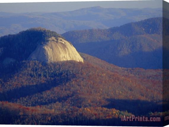 Raymond Gehman Looking Glass Rock Surrounded by Forested Hills in Autumn Hues Stretched Canvas Print / Canvas Art
