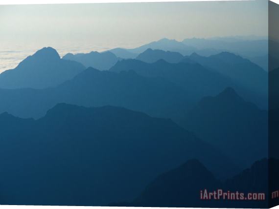 Raymond Gehman Misty Mountain Ridges Stretched Canvas Print / Canvas Art