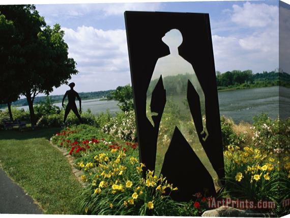 Raymond Gehman Modern Sculpture in a Garden on The Banks of The Susquehanna River Stretched Canvas Painting / Canvas Art