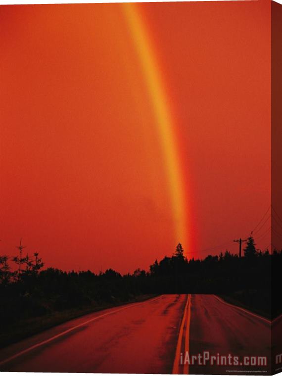 Raymond Gehman Road Heads to The End of a Rainbow Stretched Canvas Painting / Canvas Art