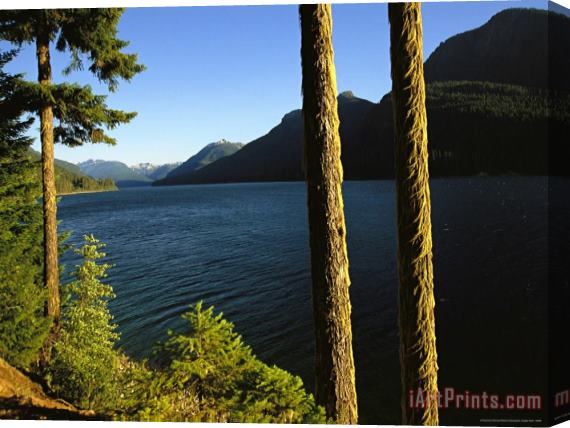 Raymond Gehman Scenic View of Mountains Water And Forests Stretched Canvas Print / Canvas Art
