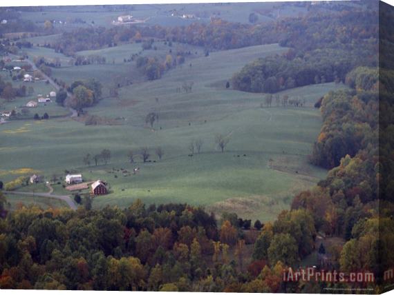 Raymond Gehman Shenandoah Valley Farms And Fields in Autumn Stretched Canvas Print / Canvas Art