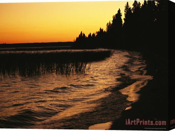 Raymond Gehman Sunset Over Clear Lake Stretched Canvas Print / Canvas Art
