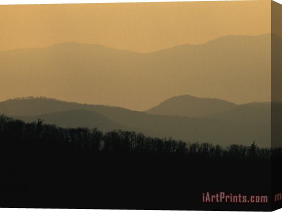 Raymond Gehman Sunset Over The Blue Ridge Mountains As Seen From Crescent Rock Stretched Canvas Print / Canvas Art