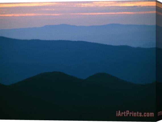 Raymond Gehman Sunset Over The Blue Ridge Mountains Stretched Canvas Print / Canvas Art