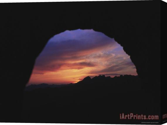 Raymond Gehman Sunset Through The Mutianyu Tower Along The Great Wall of China Stretched Canvas Print / Canvas Art