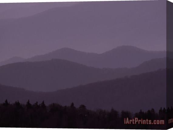 Raymond Gehman Sunset View Across Mountain Ridges From Atop Clingman's Dome Stretched Canvas Print / Canvas Art