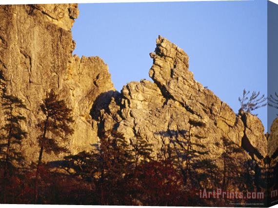 Raymond Gehman Tuscarora Quartzite Seneca Rocks Stretched Canvas Painting / Canvas Art