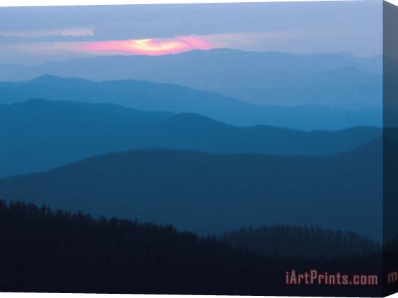 Raymond Gehman Twilight Covers The Ridges of The Blue Ridge Mountains Stretched Canvas Painting / Canvas Art