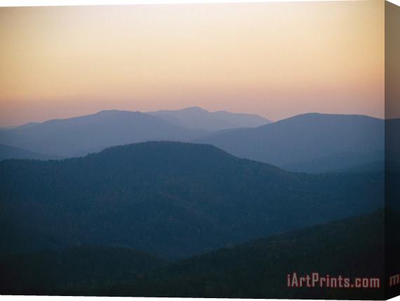 Raymond Gehman Twilight Over The Blue Ridge Mountains View From Skyline Drive Stretched Canvas Painting / Canvas Art