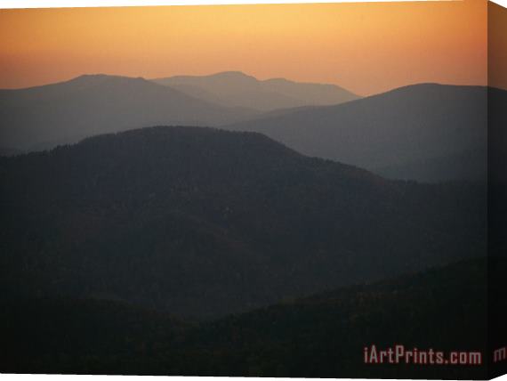 Raymond Gehman Twilight Over The Blue Ridge Mountains View From Skyline Drive Tanners Ridge Stretched Canvas Painting / Canvas Art