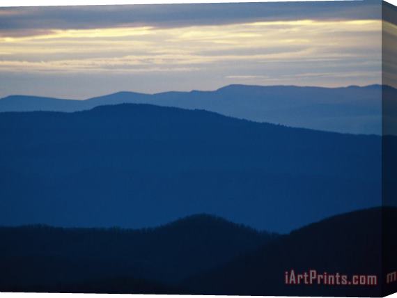 Raymond Gehman Twilight View of The Blue Ridge Mountains From Big Meadows Stretched Canvas Painting / Canvas Art