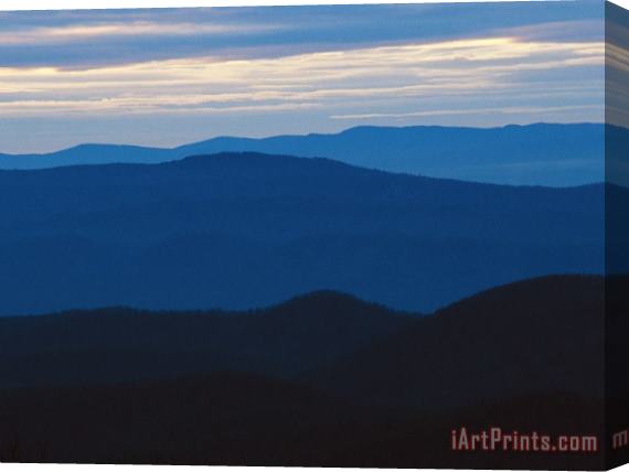 Raymond Gehman Twilight View of The Blue Ridge Mountains From Big Meadows Stretched Canvas Painting / Canvas Art
