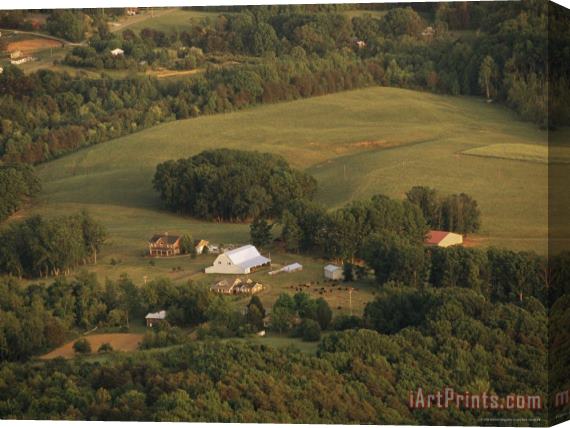 Raymond Gehman View of a Farm in The Rolling Foothills of The Piedmont Region Stretched Canvas Print / Canvas Art