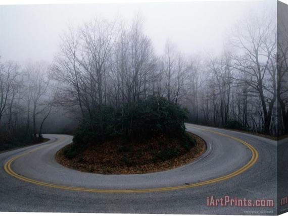 Raymond Gehman View of a Hairpin Curve Near Brasstown Stretched Canvas Print / Canvas Art