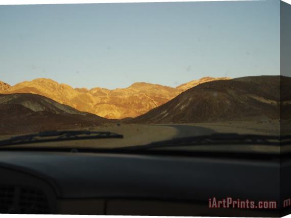 Raymond Gehman View Through Windshield of Mountainous Death Valley Landscape Stretched Canvas Painting / Canvas Art
