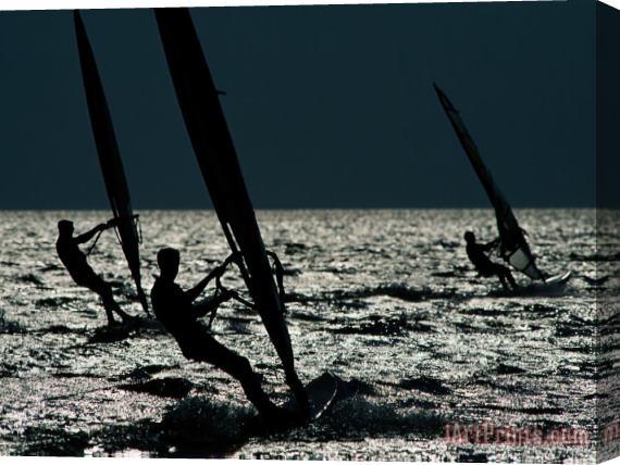 Raymond Gehman Windsurfing at Cape Hatteras National Seashore Stretched Canvas Print / Canvas Art