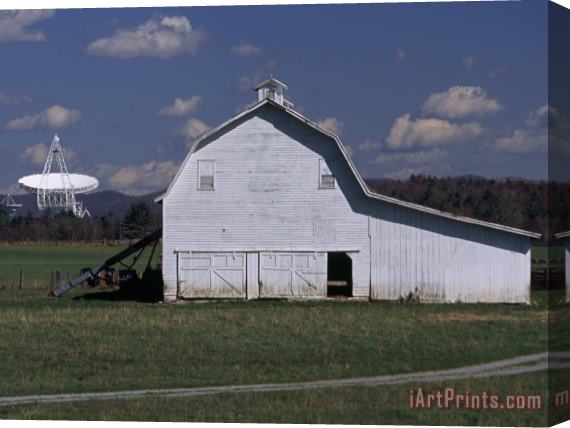 Raymond Gehman World's Largest Fully Steerable Radio Telescope And Barn Stretched Canvas Print / Canvas Art