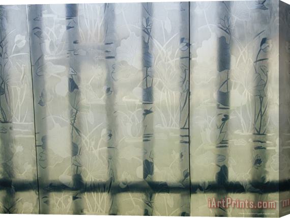 Raymond Gehman Wrought Iron Fence Is Seen Through a Cut Glass Window Stretched Canvas Print / Canvas Art