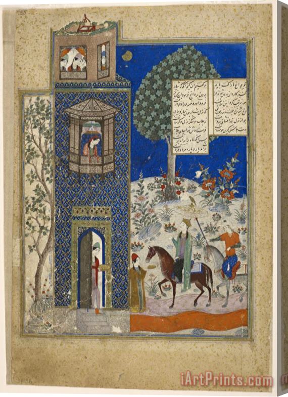 recto Folio from Khusraw u Shirin by Nizami Khusraw at The Castle of Shirin Stretched Canvas Painting / Canvas Art