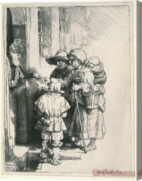Rembrandt Beggars at The Door Stretched Canvas Painting / Canvas Art