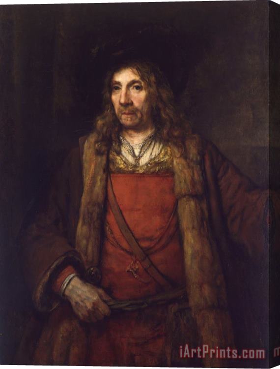 Rembrandt Harmensz van Rijn Man in a Fur Lined Coat Stretched Canvas Painting / Canvas Art