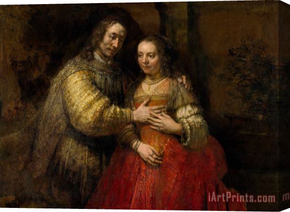 Rembrandt Harmensz van Rijn Portrait of a Couple As Isaac And Rebecca, Known As 'the Jewish Bride' Stretched Canvas Print / Canvas Art