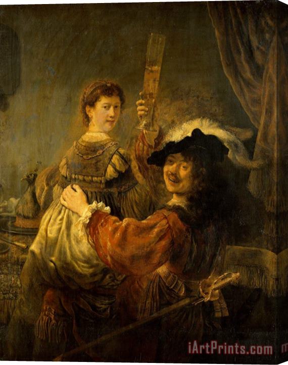 Rembrandt Harmensz van Rijn Rembrandt And Saskia in The Scene of The Prodigal Son Stretched Canvas Painting / Canvas Art