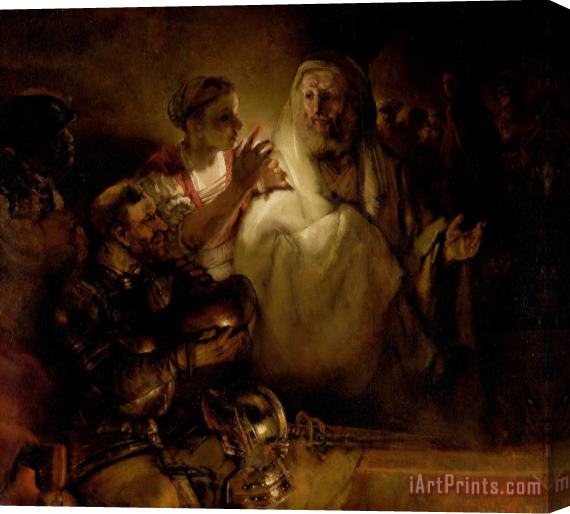Rembrandt Harmensz van Rijn The Denial of St Peter Stretched Canvas Painting / Canvas Art