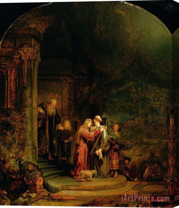 Rembrandt Harmensz van Rijn The Visitation Stretched Canvas Painting / Canvas Art
