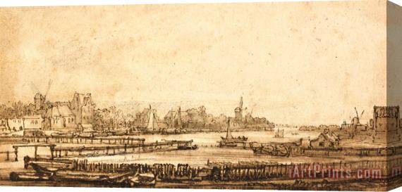 Rembrandt Harmensz van Rijn View Over The Amstel From The Rampart Stretched Canvas Print / Canvas Art