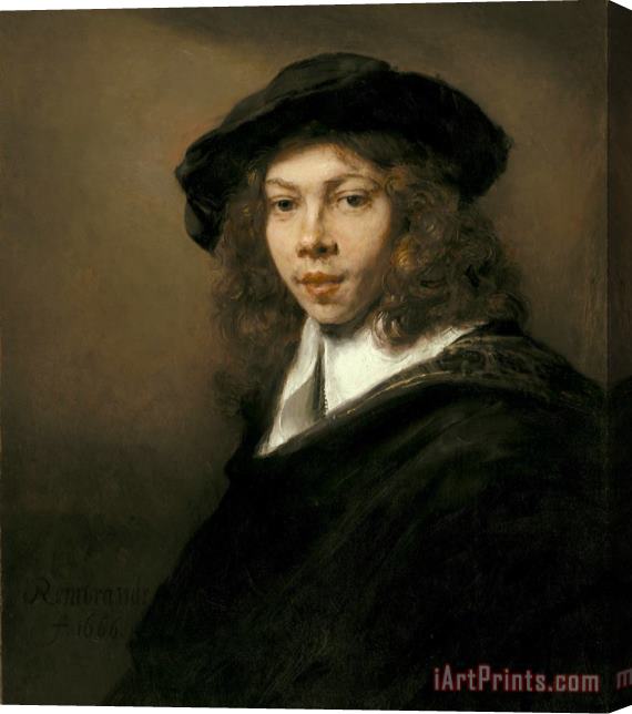Rembrandt Harmensz van Rijn Young Man in a Black Beret Stretched Canvas Print / Canvas Art