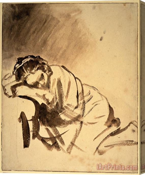Rembrandt Hendrickje Sleeping Stretched Canvas Print / Canvas Art