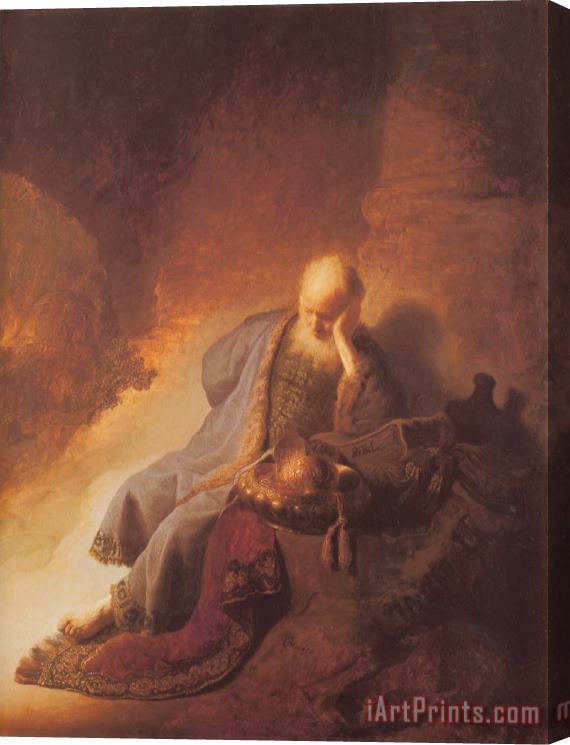 Rembrandt Jeremais Lamenting The Destruction of Jerusalem Stretched Canvas Painting / Canvas Art