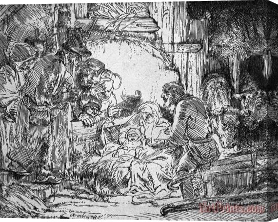 Rembrandt Nativity Stretched Canvas Print / Canvas Art