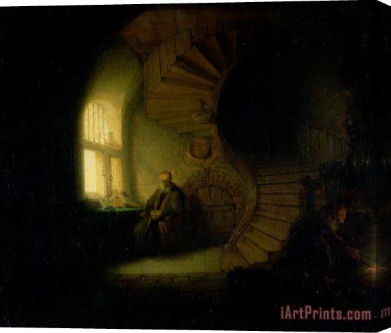 Rembrandt Philosopher in Meditation Stretched Canvas Print / Canvas Art