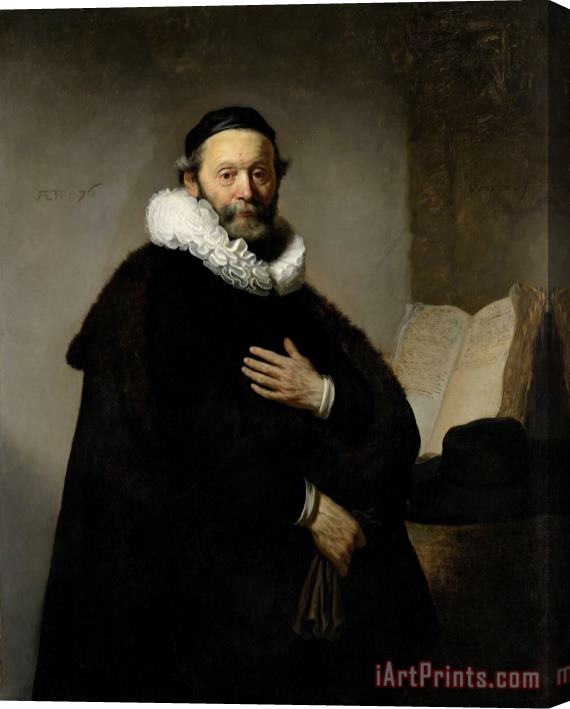 Rembrandt Portrait of Johannes Wtenbogaert (15571644), Remonstrant Minister Stretched Canvas Print / Canvas Art