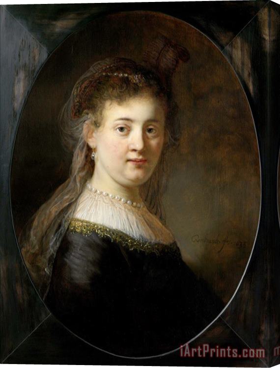 Rembrandt Portrait of Saskia Van Uylenburgh (16121642) Stretched Canvas Print / Canvas Art