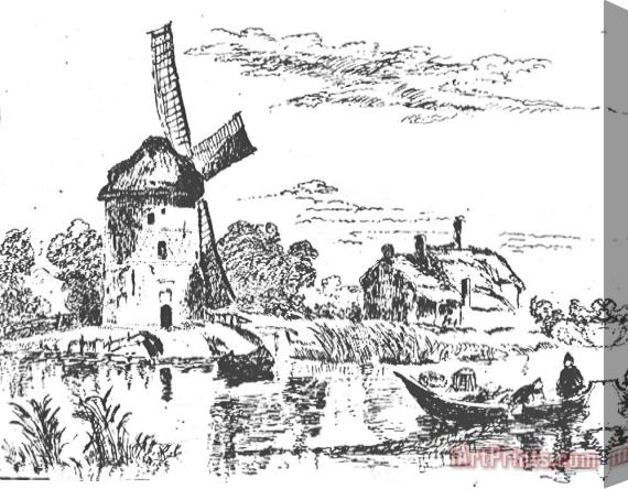 Rembrandt Rembrandt Mill Drawing Stretched Canvas Painting / Canvas Art