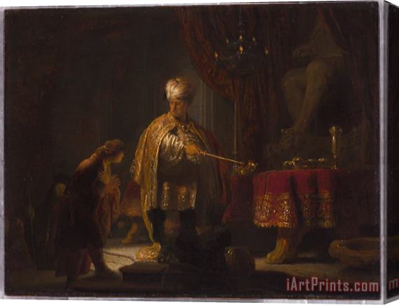 Rembrandt van Rijn Daniel And Cyrus Before The Idol Bel - 1633 Stretched Canvas Print / Canvas Art