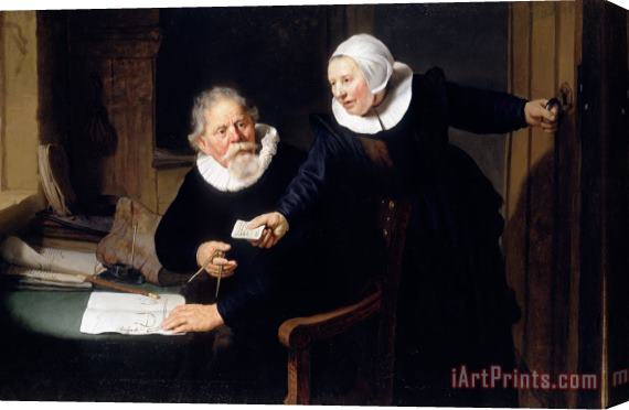 Rembrandt van Rijn The Shipbuilder And His Wife Jan Rijcksen And His Wife Griet Jans 1633 Stretched Canvas Painting / Canvas Art