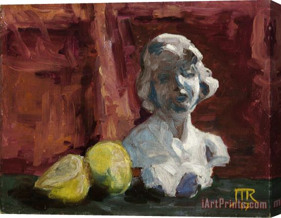 rene magritte Buste En Platre Et Fruits Stretched Canvas Print / Canvas Art