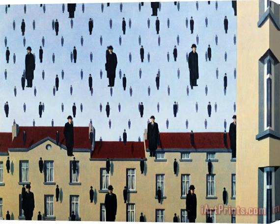 rene magritte Golconde Stretched Canvas Print / Canvas Art
